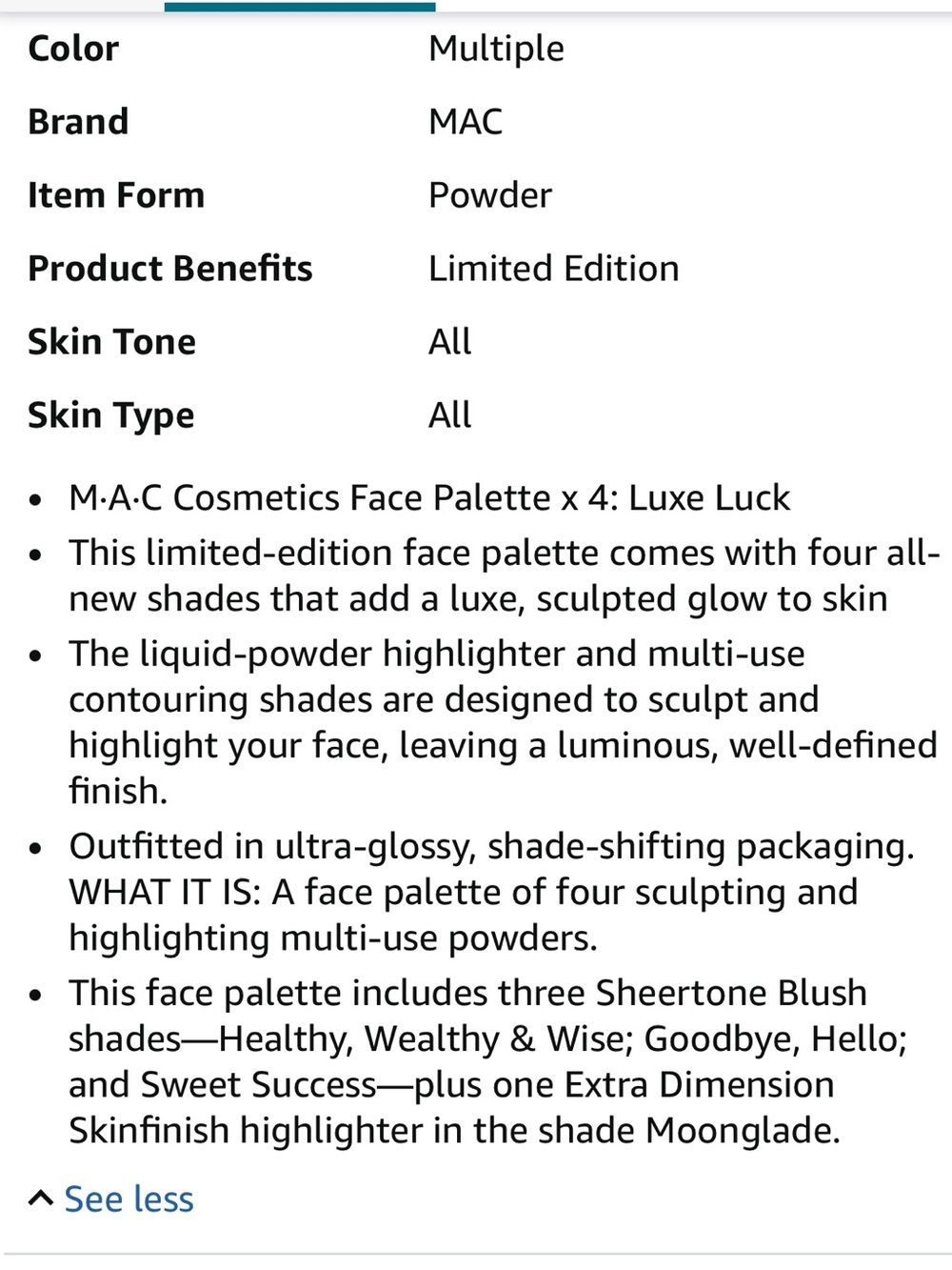 SALE ๐ MAC COSMETICS | Face Palette x4: Luxe Luck | LIMITED EDITION - Picture 7 of 7